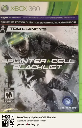 Tom Clancy's Splinter Cell: Blacklist Xbox 360, NTSC box front