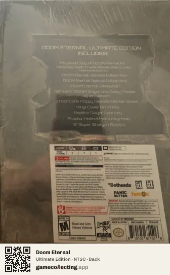 Doom Eternal Nintendo Switch, NTSC box back