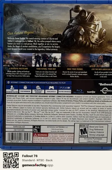 Fallout 76 PlayStation 4, NTSC box back