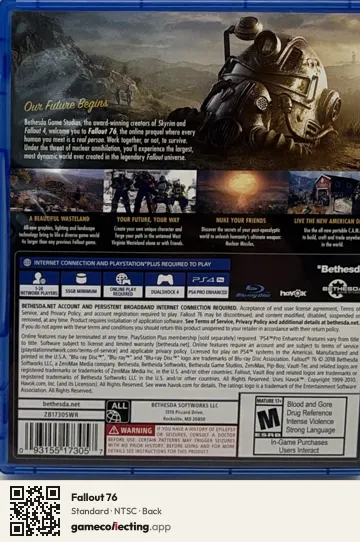 Fallout 76 PlayStation 4, NTSC box back