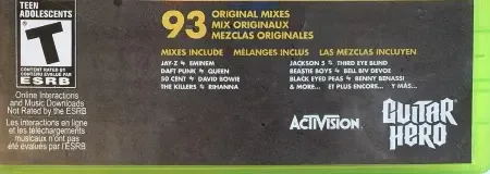 DJ Hero, the ESRB box on its front