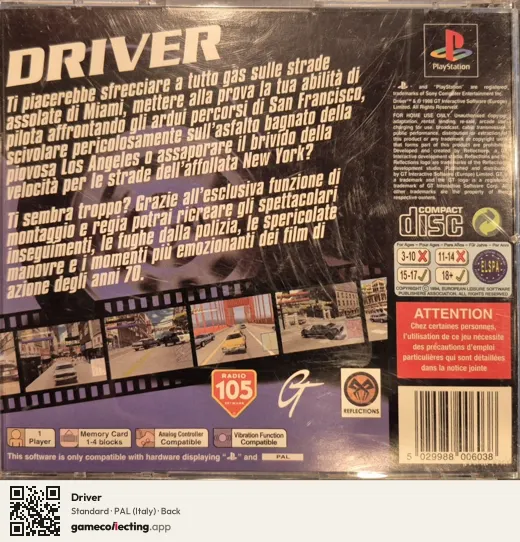 Driver PlayStation, Italy box back