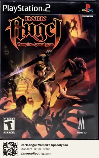 Dark Angel: Vampire Apocalypse PlayStation 2, NTSC box front