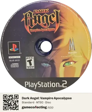 Dark Angel: Vampire Apocalypse PlayStation 2, NTSC disc