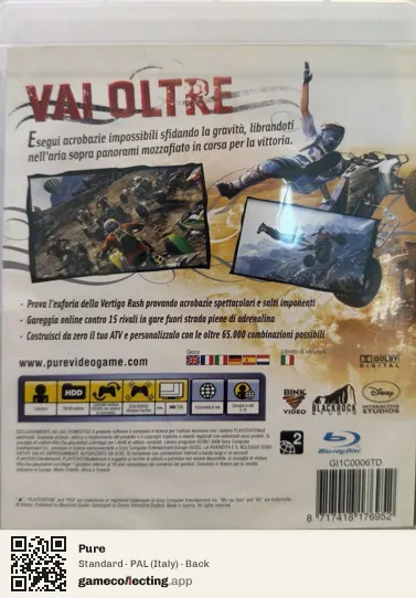 Pure PlayStation 3, Italy box back