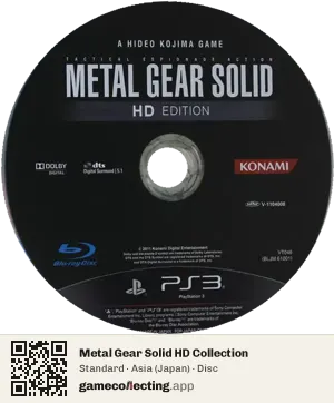 Metal Gear Solid HD Collection PlayStation 3, Asia disc