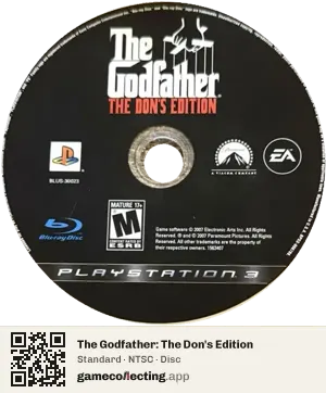 The Godfather: The Don's Edition PlayStation 3, NTSC disc