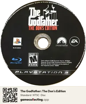 The Godfather: The Don's Edition PlayStation 3, NTSC disc