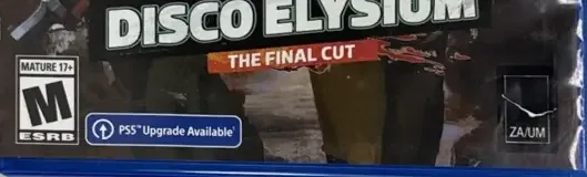 Disco Elysium: The Final Cut, the ESRB box on its front