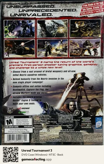 Unreal Tournament 3 Computer, NTSC box back