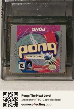 Pong: The Next Level Game Boy Color, NTSC cartridge label