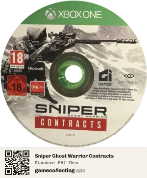 Sniper Ghost Warrior Contracts Xbox One, PAL disc
