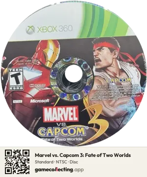 Marvel vs. Capcom 3: Fate of Two Worlds Xbox 360, NTSC disc