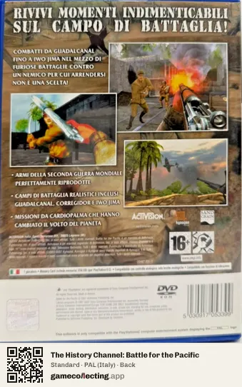 The History Channel: Battle for the Pacific PlayStation 2, Italy box back