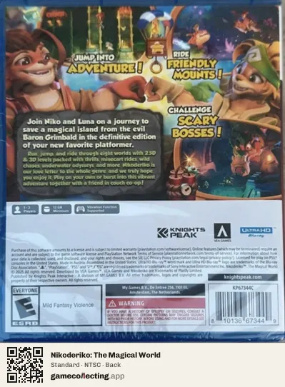 Nikoderiko: The Magical World PlayStation 5, NTSC box back