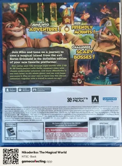 Nikoderiko: The Magical World PlayStation 5, NTSC box back