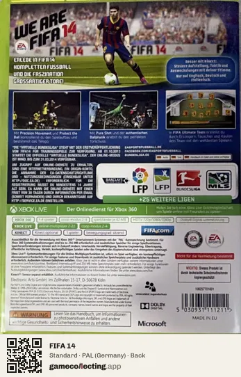 FIFA 14 Xbox 360, Germany box back