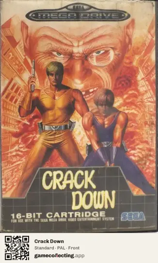 Crack Down Sega Mega Drive / Genesis, PAL box front