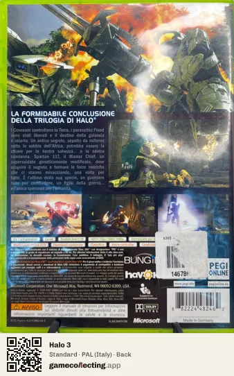 Halo 3 Xbox 360, Italy box back