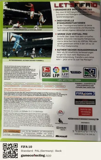 FIFA 10 Xbox 360, Germany box back