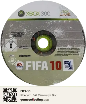 FIFA 10 Xbox 360, PAL disc