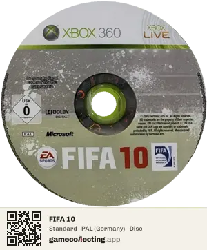 FIFA 10 Xbox 360, PAL disc