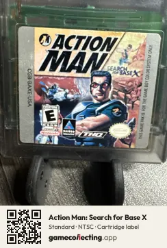 Action Man: Search for Base X Game Boy Color, NTSC cartridge label