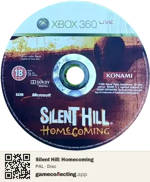 Silent Hill: Homecoming Xbox 360, PAL disc