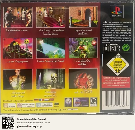 Chronicles of the Sword PlayStation, Germany box back