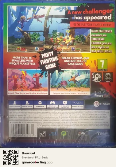 Brawlout PlayStation 4, PAL box back