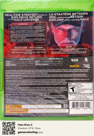 Halo Wars 2 Xbox One, NTSC box back