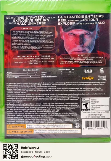 Halo Wars 2 Xbox One, NTSC box back