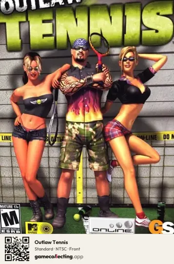 Outlaw Tennis PlayStation 2, NTSC box front