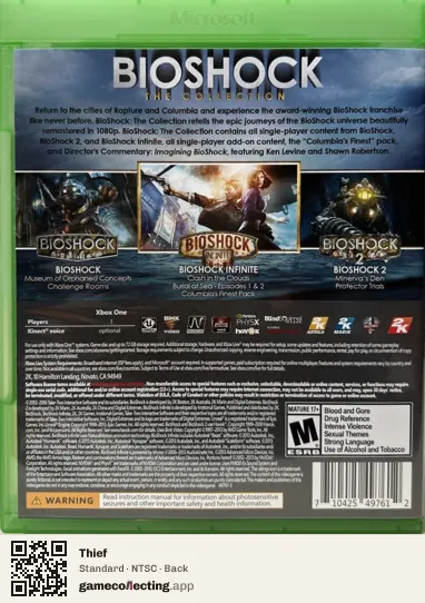 Thief Xbox One, NTSC box back