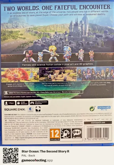 Star Ocean: The Second Story R PlayStation 5, PAL box back