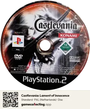 Castlevania: Lament of Innocence PlayStation 2, PAL disc