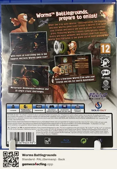 Worms Battlegrounds PlayStation 4, Germany box back