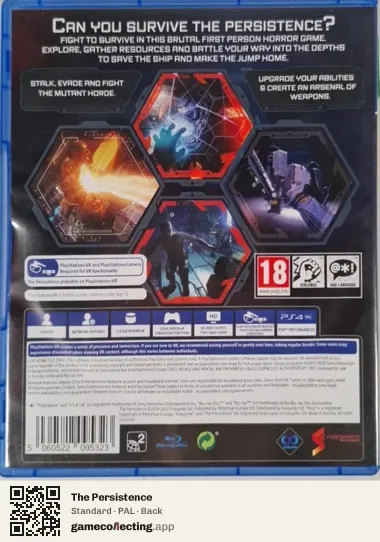 The Persistence PlayStation 4, PAL box back