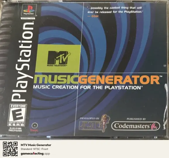 MTV Music Generator PlayStation, NTSC box front