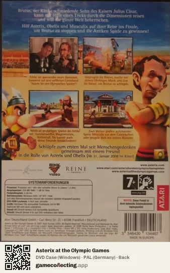Asterix at the Olympic Games Computer, Germany box back
