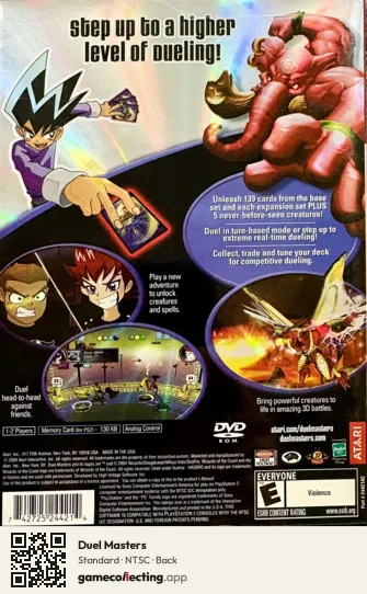 Duel Masters PlayStation 2, NTSC box back