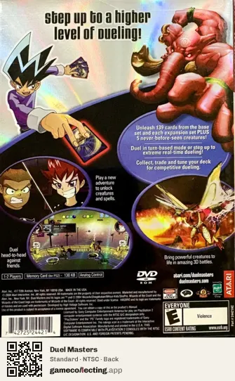 Duel Masters PlayStation 2, NTSC box back
