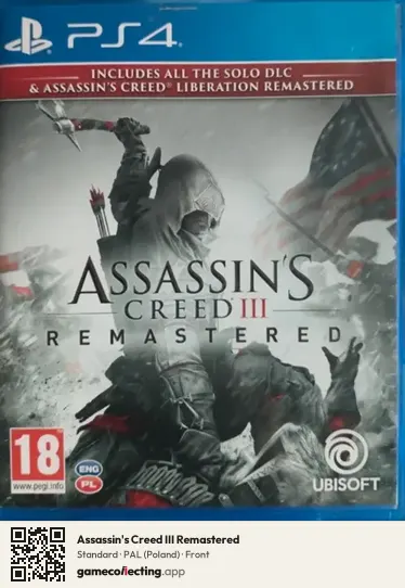 Assassin's Creed III Remastered PlayStation 4, Poland box front
