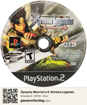 Dynasty Warriors 5: Xtreme Legends PlayStation 2, NTSC disc
