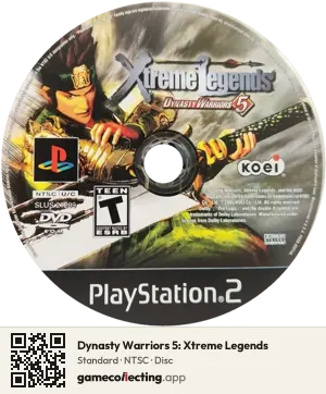 Dynasty Warriors 5: Xtreme Legends PlayStation 2, NTSC disc