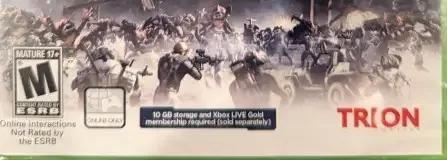 Defiance, the ESRB box on its front