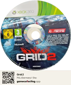 Grid 2 Xbox 360, PAL disc