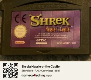 Shrek: Hassle at the Castle Game Boy Advance, PAL cartridge label