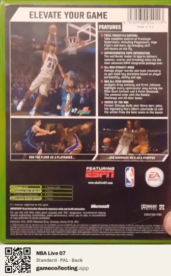 NBA Live 07 Xbox, PAL box back
