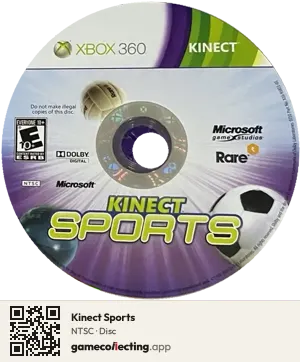 Kinect Sports Xbox 360, NTSC disc